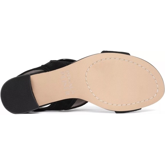 DONALD PLINER Neve Black Suede & Lizard Leather Heeled Sandal Shoes 10 NEW - Picture 6 of 6